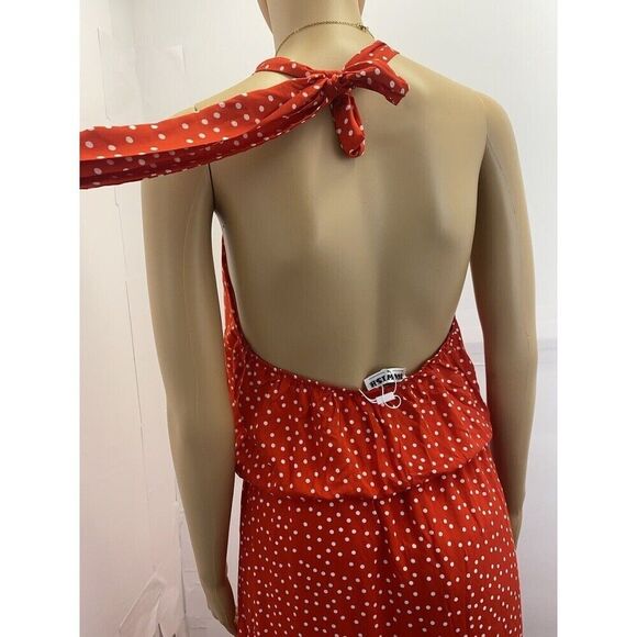 ECOWISH Women Dress Halter Neck Boho Polka Print Sleeveless Casual Backless Max - Picture 3 of 16